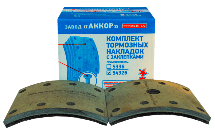 Накладки тормозные с заклепками 5440-3501105